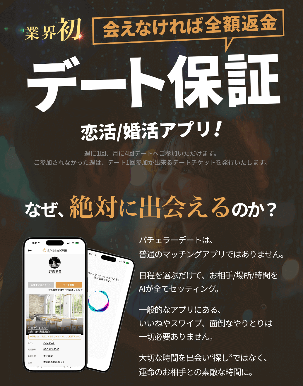 バチェラーデートはデート保証がある