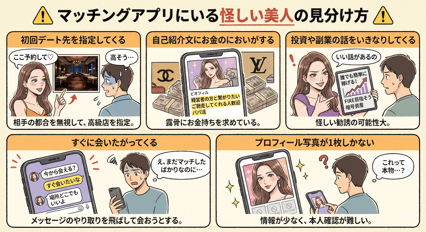 マッチングアプリにいる怪しい美人の見分け方