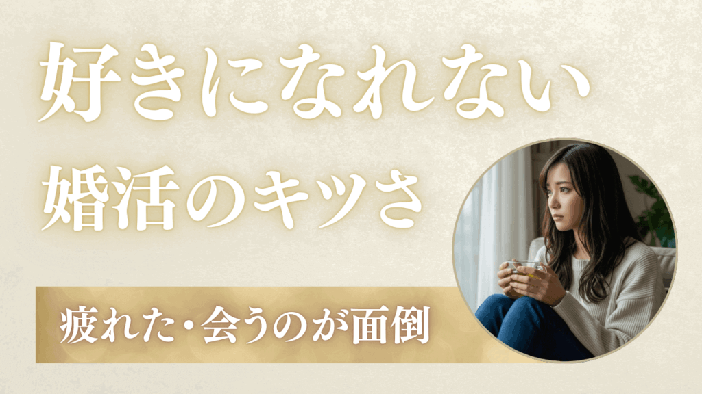 婚活で相手を好きになれない理由と対策！会うのが面倒？疲れた？
