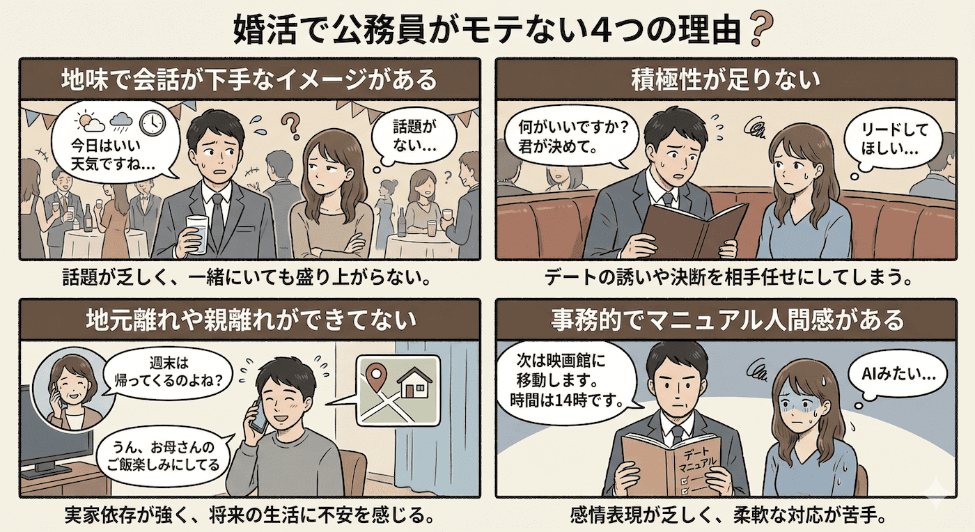 婚活で公務員がモテない4つの理由