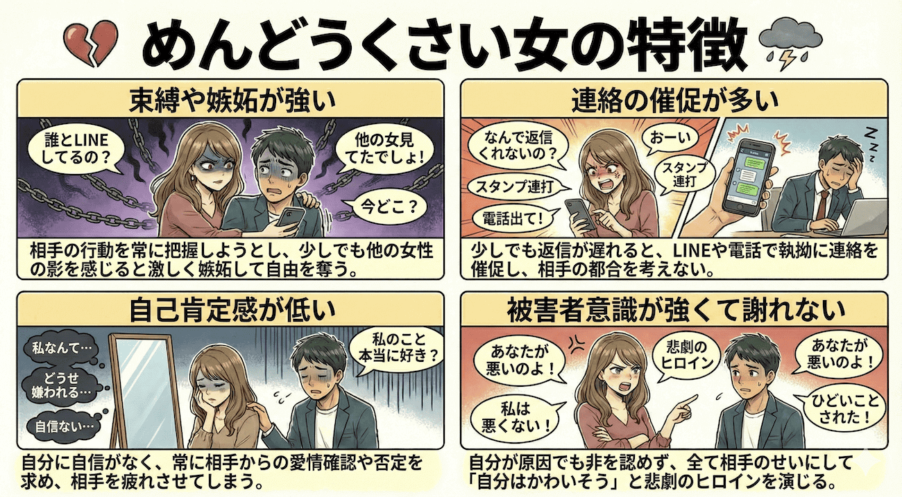 めんどうくさい女の特徴｜嫉妬が強い