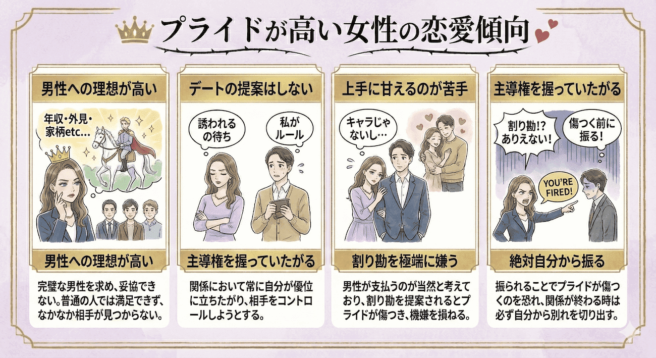プライドが高い女性の恋愛傾向