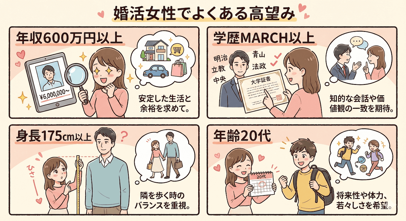 婚活女性でよくある高望み
