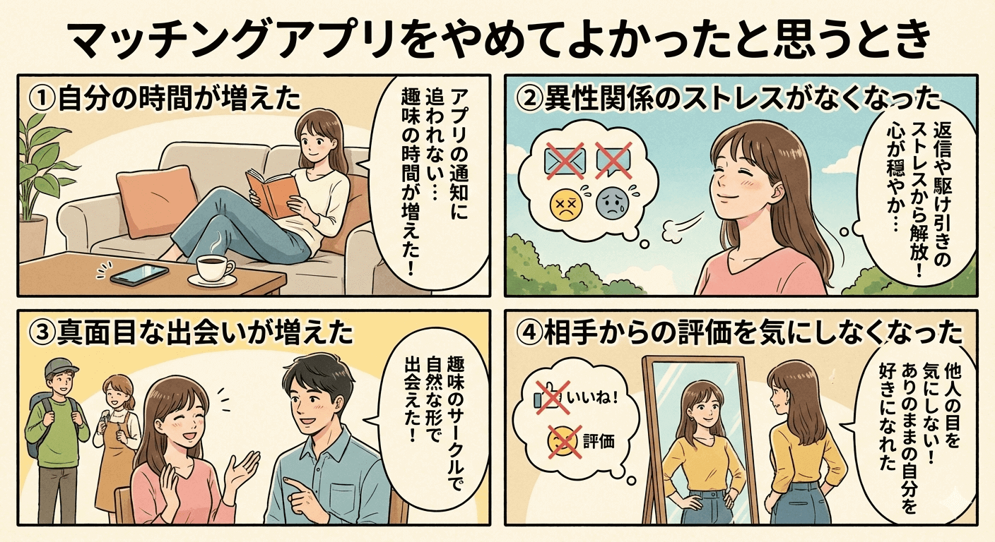 マッチングアプリをやめてよかったと思うとき