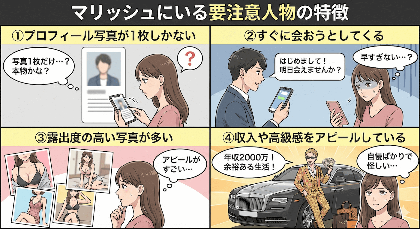 マリッシュにいる要注意人物の特徴