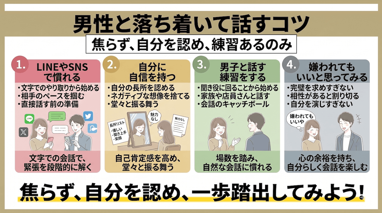 男性と落ち着いて話すコツ