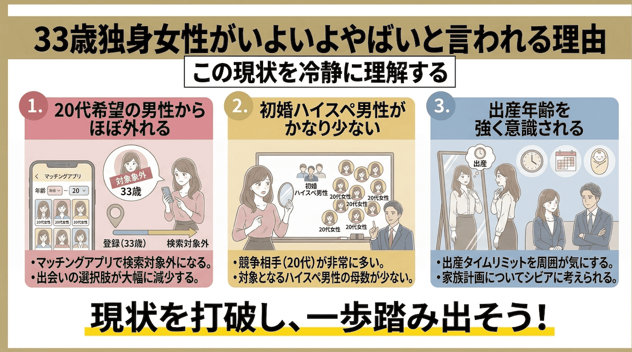 33歳独身女性はいよいよやばいと言われる理由